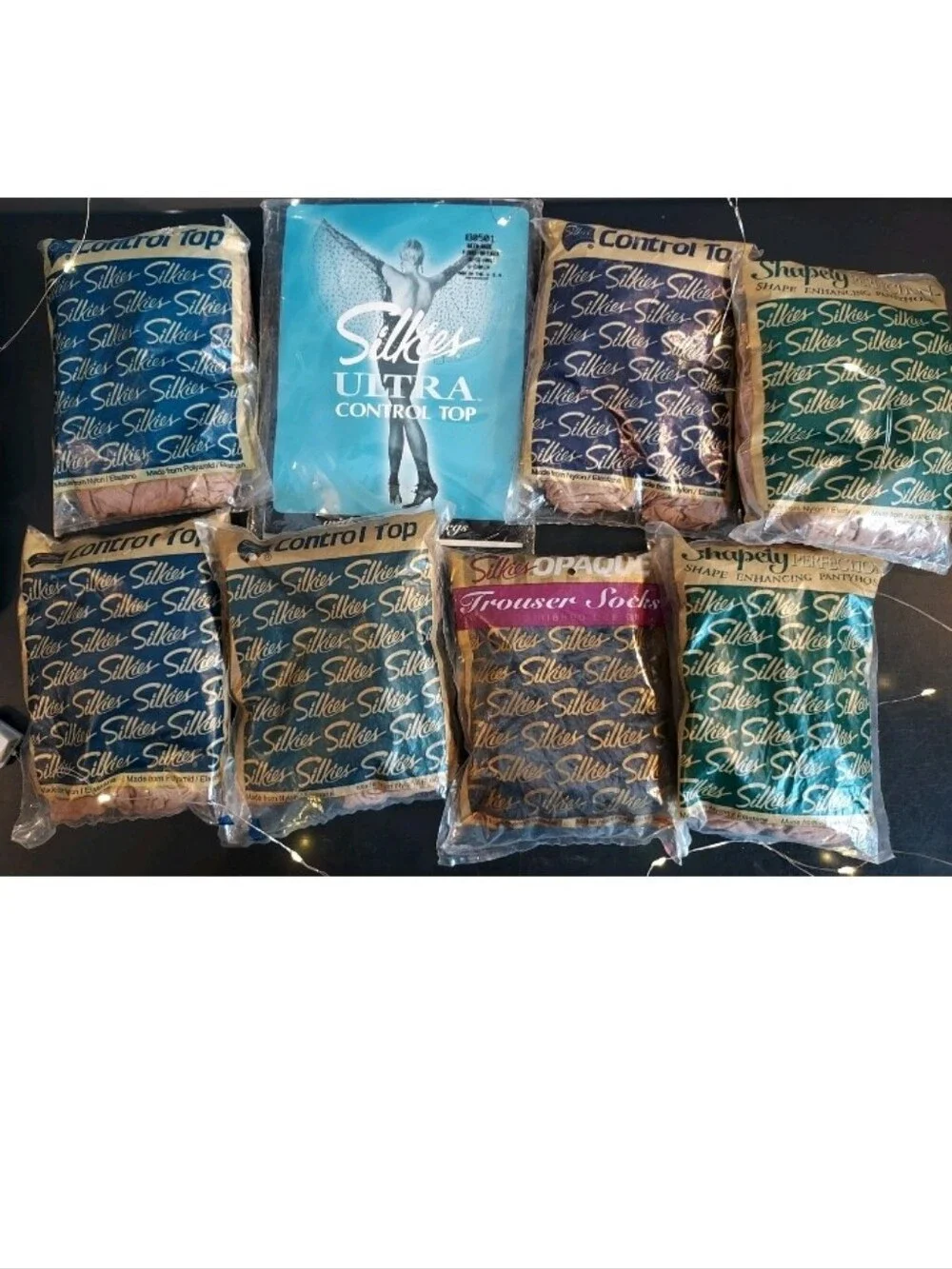 Silkies Panty Hose Trouser Socks Control Top Shape Enhancing Lot (8) Nylons